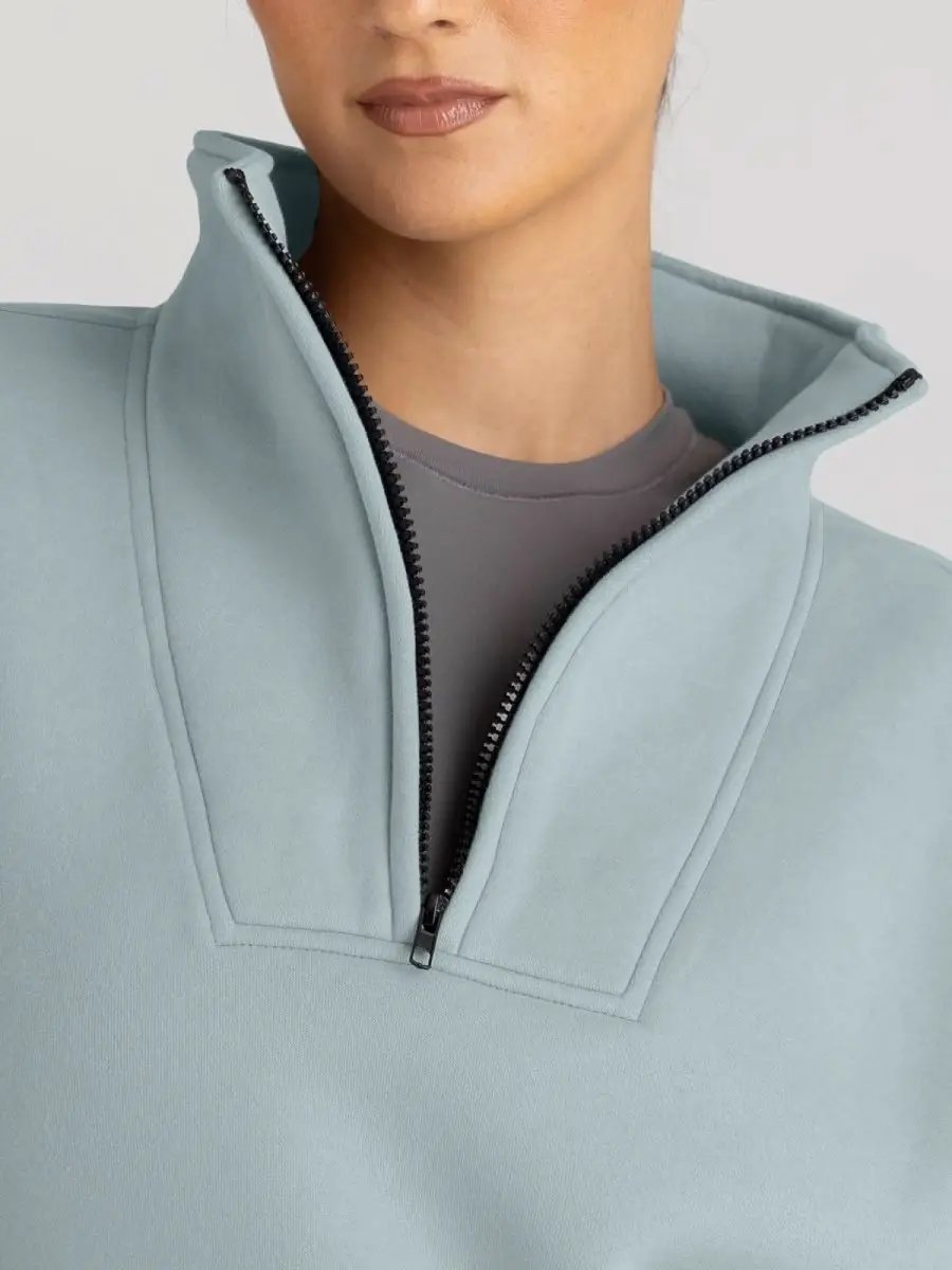 Trendy Queen Sweatshirts Half Zip Pullover Quarter Zip Oversized Hoodies Sweaters Comfy Fall Outfits 2024 Y2K Winter Clothes - Love Salve